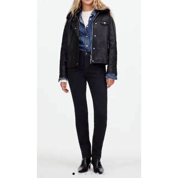 NWT Madewell The Petite Mid-Rise Perfect Vintage Jean black Size 25P - Picture 1 of 11